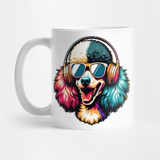 Smiling DJ Poodle Rocks the Party Night Mug